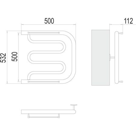 Полотенцесушитель водяной Terminus Фокстрот (1") БШ 50х50, артикул 4620768881039