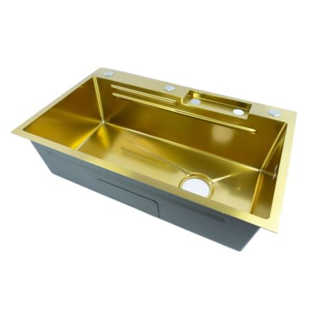 Многофункциональная кухонная мойка Fmark FSC003C, матовое золото