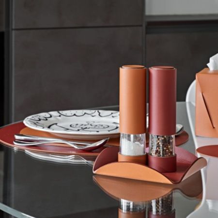 ADJ Контейнер для соли и перца, D5x17 см., цвет: бордо/коньяк, артикул 0090.30/09