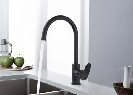 Смеситель для кухни AQUATEK, матовый черный AQ1282MB ОБЕРОН, артикул AQ1282MB