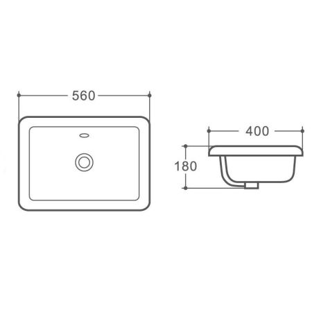 Раковина керамическая полувстраиваемая AM6280, артикул AM6280