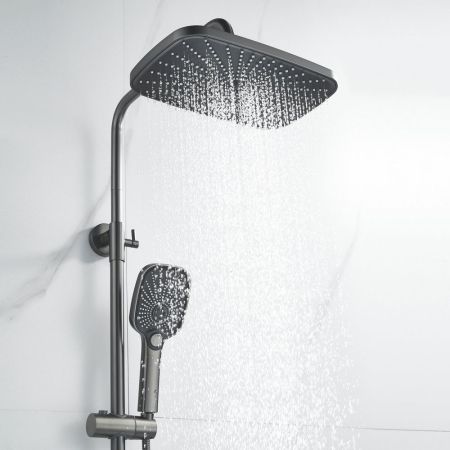 Душевая система Shevanik S6236T, оружейная сталь, артикул S6236T