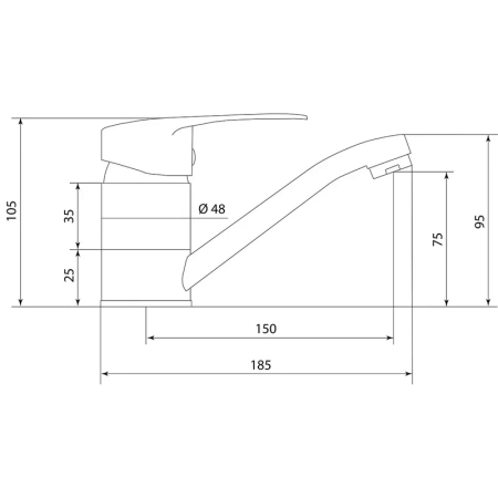 Смеситель для кухни Славен СЛ-ОД-Ц20, хром