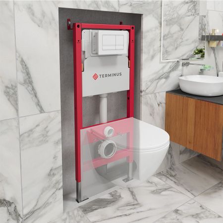 Система инсталляции для подвесного унитаза  4 в 1 Terminus, с клавишей, артикул 31i50х112R