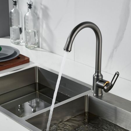 Смеситель для кухни Raffine F103T, оружейная сталь