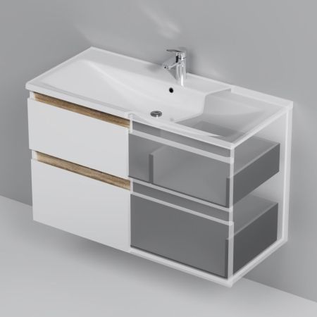 M85AFHX1002WG X-Joy, База под раковину, подвесная, 100 см, 2 ящика, белый глянец, артикул M85AFHX1002WG