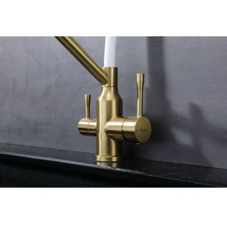 Смеситель для кухни с подключением фильтра Raglo R81.62.03, золотой сатин, артикул R81.62.03