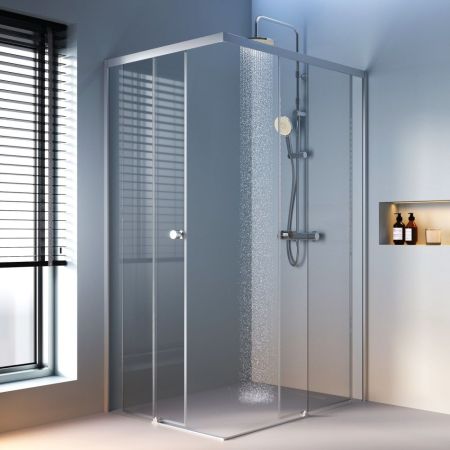 W94G-403-12090-MТ Душевое ограждение X-Joy Square Slide 120х90, мат хром, прозрачное, артикул W94G-403-12090-MТ