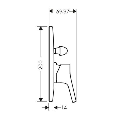 HG Talis S Встраиваемый смеситель для ванны, с переключателем, (внешняя часть), цвет: хром