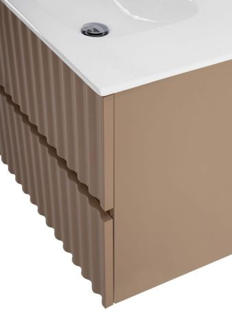 ELEGANT База под раковину подвесная с двумя выкатными ящиками, с LED подсветкой ручек. Капучино Матовый, 570x469x550 AM-ELEGANT-600-2C-SO-CM-LED, артикул AM-ELEGANT-600-2C-SO-CM-LED