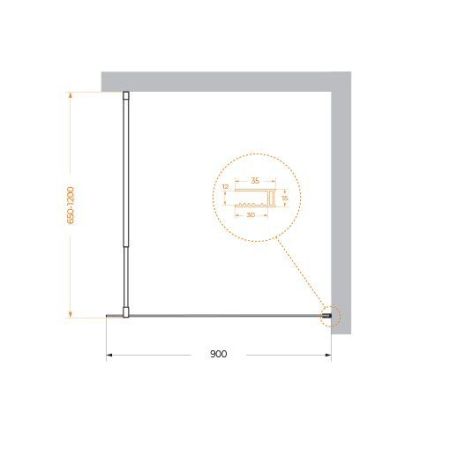 Душевая перегородка BELBAGNO KRAFT-L-1 арт. KRAFT-L-1-80-C-NERO, артикул KRAFT-L-1-80-C-NERO