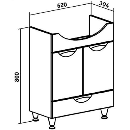 Тумба под раковину Runo Барселона 65 4620750023348 Белая