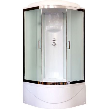 Душевая кабина Royal Bath ВК 100x100 RB100BK6-WC-CH стекло матовое задняя стенка Белая, артикул RB100BK6-WC-CH