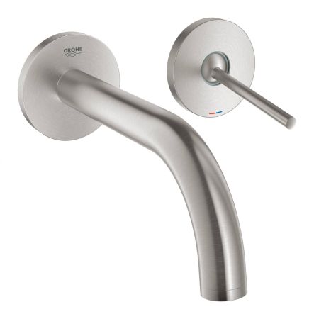 Смеситель для раковины на 2 отверстия GROHE Atrio New Joy , настенный монтаж, суперсталь (19287DC3)