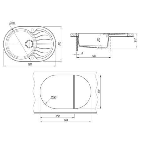Кухонная мойка Dr. Gans БЕРТА 25.040.C0760.408, серый, артикул 25.040.C0760.408