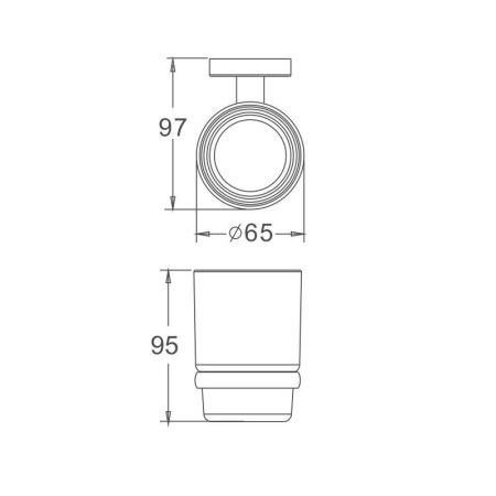 Стакан для ванной комнаты Haiba HB8606, хром, артикул HB8606