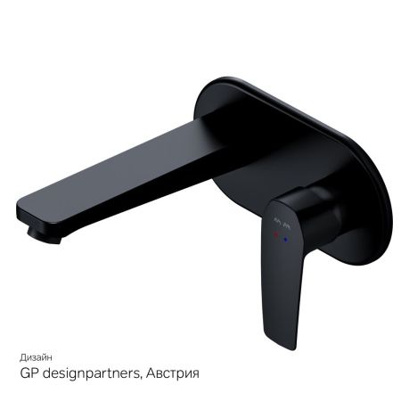 F90A72222 Gem, смеситель д/умывальника, монтируемый в стену, чёрный, шт., артикул F90A72222