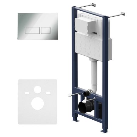 I012704.7051 Pro инсталляция для подвесного унитаза с пневматич клавишей Pro S пластик, глянц хром, артикул I012704.7051