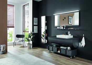 Комплект мебели Puris Rounds, 1220 мм, накладная раковина, цвет серый космос матовый