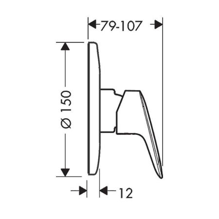 Смеситель для душа, Hansgrohe, Logis, тип открывания воды-однорычажный, тип регулирования воды-керамический узел смешивания, тип установки-встраиваемый, внутренняя часть-есть, цвет-хром, артикул 71666000