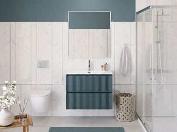 UNO-MINI База под раковину подвесная с фрезерованными ручками по всей длине фасада с двумя выкатн. ящ., Бежевый Мат.,700x395x608,UNO-MINI-700-2C-SO-СO