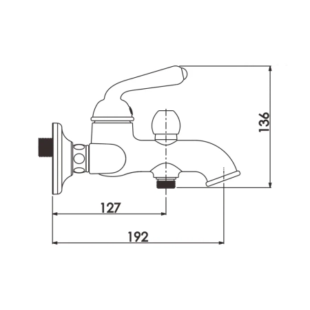 Смеситель для ванны Rose R0202E, золото