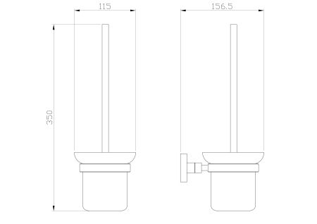 Туалетный ершик в комплекте WONZON & WOGHAND POLO, Хром (WW-8919), артикул WW-8919