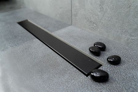 Душевой лоток, Bettoserb, Frameless Matte Black, ширина, мм-120, длина, мм-650, высота, мм-100, монтаж-в пол, пропускная способность, л/сек-0,8, выход Ø50 мм, поворот базы 360°, система отвода вторичного конденсата, сифон-есть, материал сифона-полипропиле