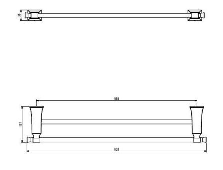 Двойной полотенцедержатель ART&MAX GENOVA AM-M-035-CR, артикул AM-M-035-CR