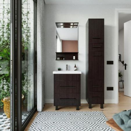 Тумба под раковину напольная Бриклаер ЧИЛИ венге, 60 см, артикул 4627125415142