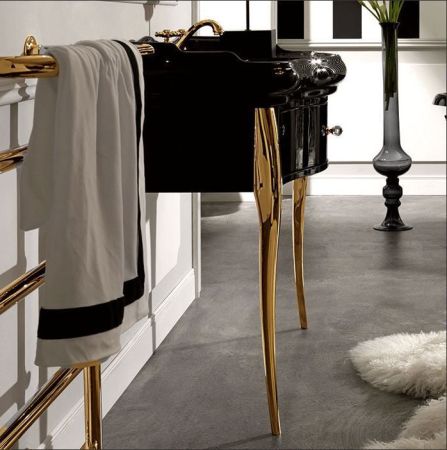 KERASAN Retro, раковина 100*54,5см с 1 отв., цвет: черный блестящий, артикул 105004 nero*1