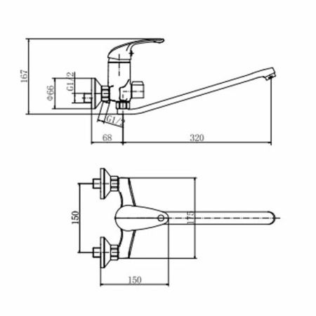 Смеситель для ванны FASHUN A2205, хром, артикул A2205