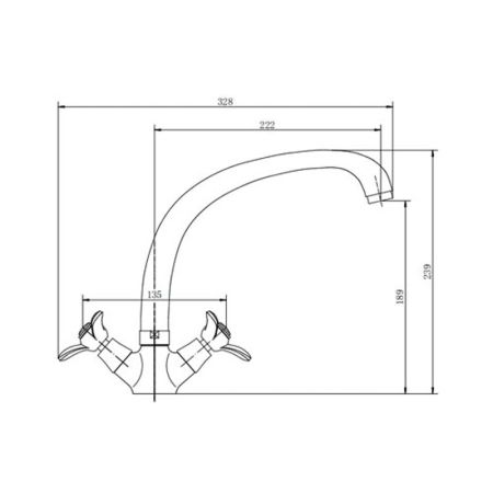 Смеситель для кухни FASHUN A4212, хром
