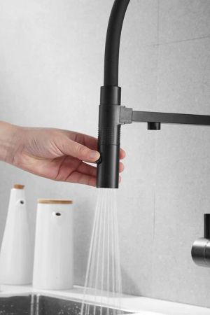 Смеситель для кухни Rose R958H, черный, артикул R958H