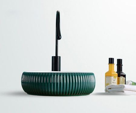 Раковина-чаша Bronze de Luxe 40 1382 Изумрудный глянец Белый глянец