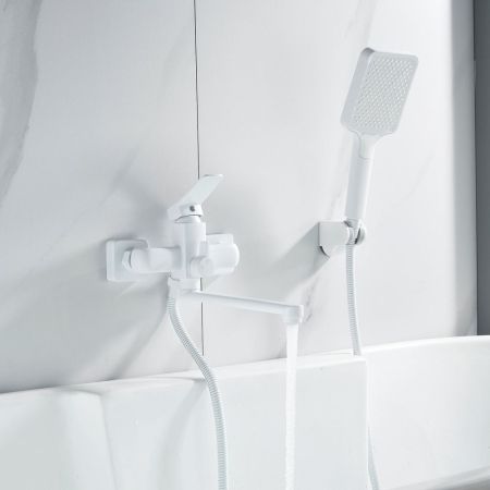 Смеситель для ванны Shevanik S9902C, белый