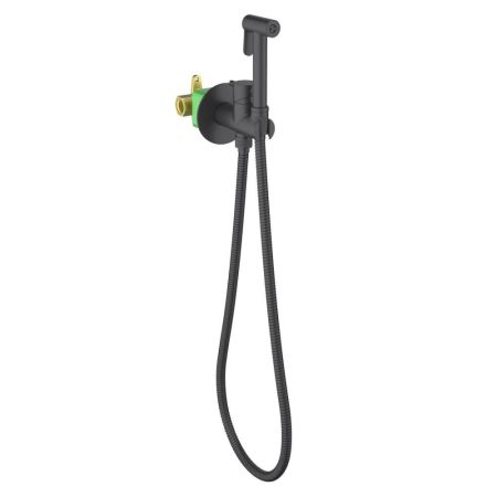 Смеситель встроенный с гигиеническим душем Timo Saona черный матовый (2337/03SM), артикул 2337/03SM