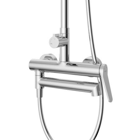 UNIQUE Душевая стойка со смесителем и изливом, хром UNIQUE-VSCM-CRM, артикул UNIQUE-VSCM-CRM