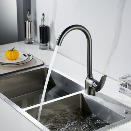 Смеситель для кухни Shevanik S5053T, оружейная сталь, артикул S5053T