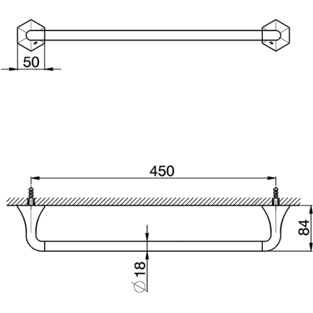 CISAL Cherie Полотенцедержатель 45 см, цвет хром, артикул CE09010121