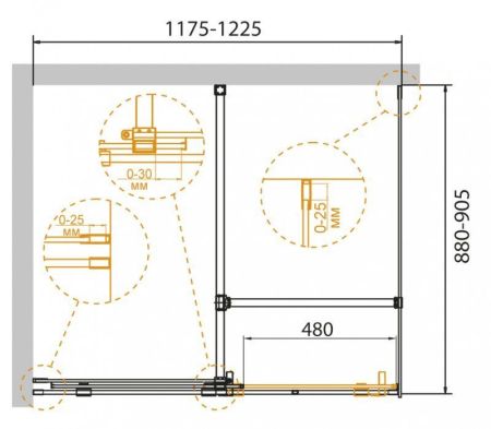 Душевой уголок CEZARES STREAM-AH-1, артикул STREAM-AH-1-120/100-C-Cr
