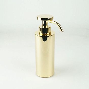 Surya Metall, круглый металлический дозатор 5х5хh17 см с помпой V6, цвет золото