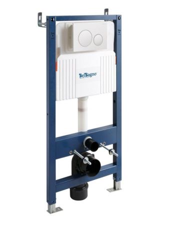 Инсталляция BELBAGNO для подвесного унитаза в комплекте с кнопкой смыва BB-101-M-BC, артикул BB-101-M-BC