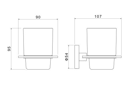 Стакан с держателем AQUATEK AQ4204CR ОБЕРОН, артикул AQ4204CR
