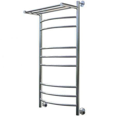 Водяной полотенцесушитель Тругор Приоритет 2 П НП 100x50 с полкой Хром, артикул Приоритет2/нп10050П