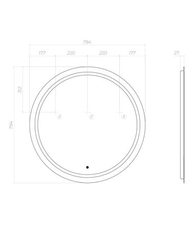 Зеркало VIGO Holly z.HOL.80.Classic, 80 см, артикул z.HOL.80.Classic