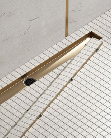 Душевой лоток (двухсторонняя решетка) TIMO Drain System DS230207/17, матовое золото, артикул DS230207/17
