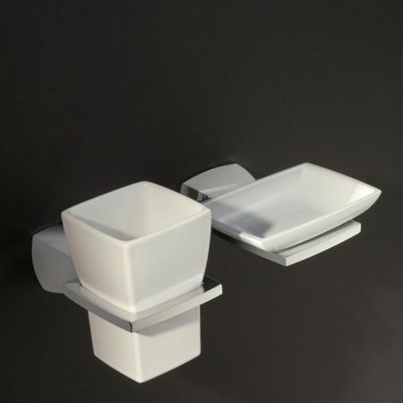 Стакан, Bertocci, Grace, одинарный, ширина, мм-80, глубина, мм-80, высота, мм-110, настольный/настенный, держатель для настенного монтажа-необходимо заказать, материал стакана-керамика, цвет-белый, артикул 142 7700 0000