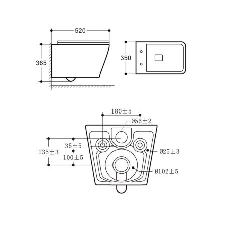 Унитаз подвесной Cool VT1-210 безободковый, цвет белый, ультратонкое soft-close сиденье, артикул VT1-210