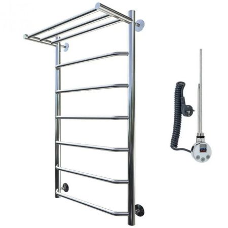 Электрический полотенцесушитель Тругор Браво 1 элТЭН 100x60 с полкой Хром, артикул Браво1/элТЭН10060П